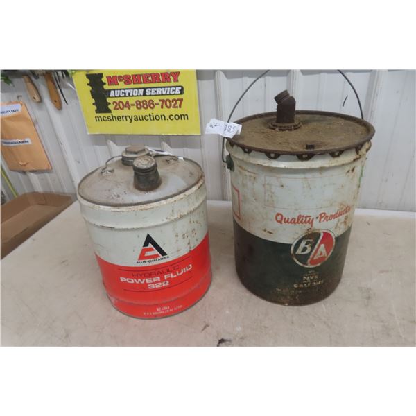 Two Vintage Metal Oil and Fluid Cans: Allis-Chalmers & B/A
