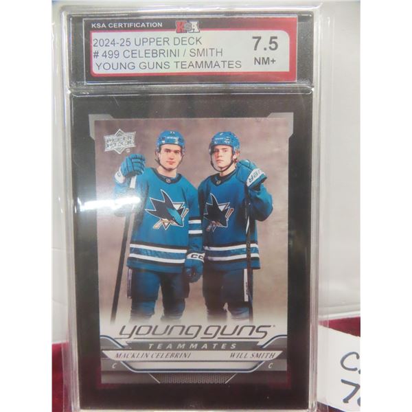 Graded Machim Celebrini Young Guns Teammates Card
