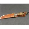 Image 12 : Vintage Rukosolingen Hoof Handled Hunting Knife - Unusual Hilt - 5" Blade - Original Sheath - Plus