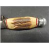 Image 5 : Vintage Rukosolingen Hoof Handled Hunting Knife - Unusual Hilt - 5" Blade - Original Sheath - Plus