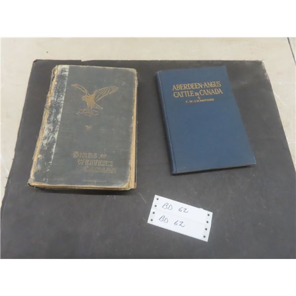 Antique 1928 Birds of Western Canada Hardcover Book - Illustrated and Cattle in Canada 1945