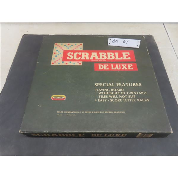 Vintage Scrabble Deluxe Board Game in Box - Made by Spear's Games England