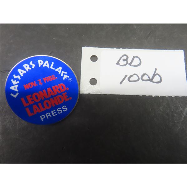 Vintage 1980 Sugar Ray Leonard vs Donny Lalonde Press Pin - Rare!