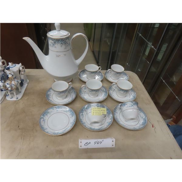 Noritake Avalon #3390 Coffee Pot, 7 Cups & 8 Saucer Noritake Avalon #3390