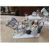 Image 2 : 3 Porcelain Horses and Carriage and Figurine - 1: 7-1/2" x 7" H - 2: 5-1/4" L x 4-1/2" H