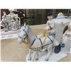 Image 6 : 3 Porcelain Horses and Carriage and Figurine - 1: 7-1/2" x 7" H - 2: 5-1/4" L x 4-1/2" H