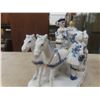 Image 9 : 3 Porcelain Horses and Carriage and Figurine - 1: 7-1/2" x 7" H - 2: 5-1/4" L x 4-1/2" H