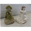 Image 6 : 3 Vintage Figurines with Stiffened Lace, 1 Ceramic Angel, 1 Ucagco Japan Ceramic Girl with Parasol