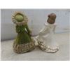 Image 7 : 3 Vintage Figurines with Stiffened Lace, 1 Ceramic Angel, 1 Ucagco Japan Ceramic Girl with Parasol