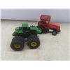 Image 3 : 5 Small Tractors: 3 John Deere, 1 Match Box, 1 No Name Disker, CAT & Grader, 2 Trucks