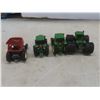 Image 4 : 5 Small Tractors: 3 John Deere, 1 Match Box, 1 No Name Disker, CAT & Grader, 2 Trucks