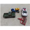 Image 6 : 5 Small Tractors: 3 John Deere, 1 Match Box, 1 No Name Disker, CAT & Grader, 2 Trucks