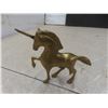 Image 11 : 12 Pcs of Brass: 6 Bells, 1 Vintage Ash Tray with Match Holder, 2 Deer, 1 Unicorn, 1 Brass Vase, 1