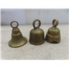 Image 5 : 12 Pcs of Brass: 6 Bells, 1 Vintage Ash Tray with Match Holder, 2 Deer, 1 Unicorn, 1 Brass Vase, 1