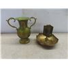 Image 7 : 12 Pcs of Brass: 6 Bells, 1 Vintage Ash Tray with Match Holder, 2 Deer, 1 Unicorn, 1 Brass Vase, 1