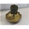 Image 9 : 12 Pcs of Brass: 6 Bells, 1 Vintage Ash Tray with Match Holder, 2 Deer, 1 Unicorn, 1 Brass Vase, 1