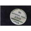 Image 1 : Rare 1958 Riding Mountain National Park 25th Anniversary Pin Button with Bison