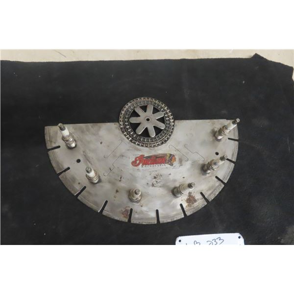 Very Cool AC Delco Spark Plug Metal Key Rack Wall Mount 14" x 9" - Steam Punk Man Cave Indian