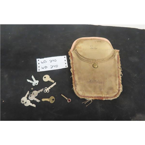 Antique National Cash Register Canvas Money Bag: $1, $5, $10, $25, $50 Pouches & Keys