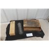 Image 1 : Rare Antique Red Cross Kidney Plaster Box with Drawer & Vintage Church Embossed Cross on Glass