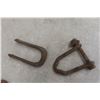 Image 2 : 4 Vintage Wagon Plow Implement Tractor Cast Iron Clevises, Most with Pins