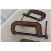 Image 3 : 3 Antique Large C Clamps Lot: 8" No 540 Cincinnati Tool Co, Taylor Forged Co No 16 & Lobster No 4