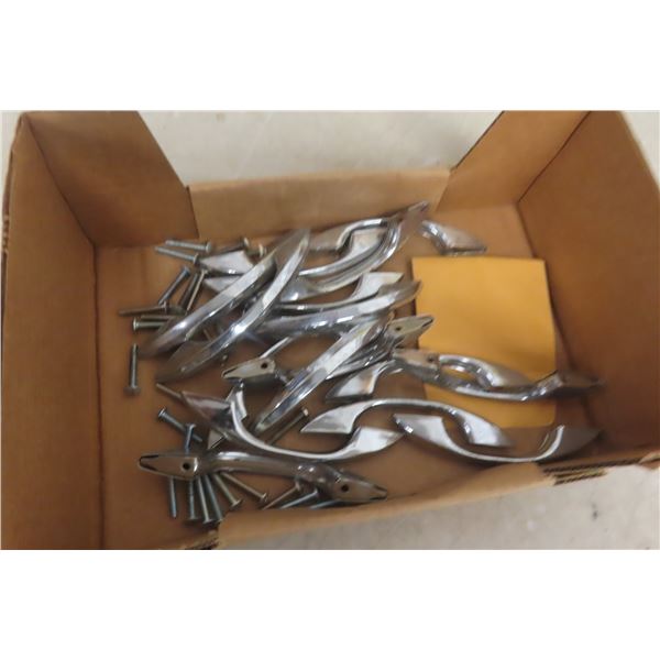 16 Vintage Amerock MCM Chrome Diner Cabinet Handles 1950s 4-3/4" Long with 3" Centers