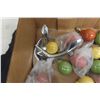 Image 2 : 24 MCM Ceramic & Brass Diner Cabinet Knobs & 3 Chrome Handles