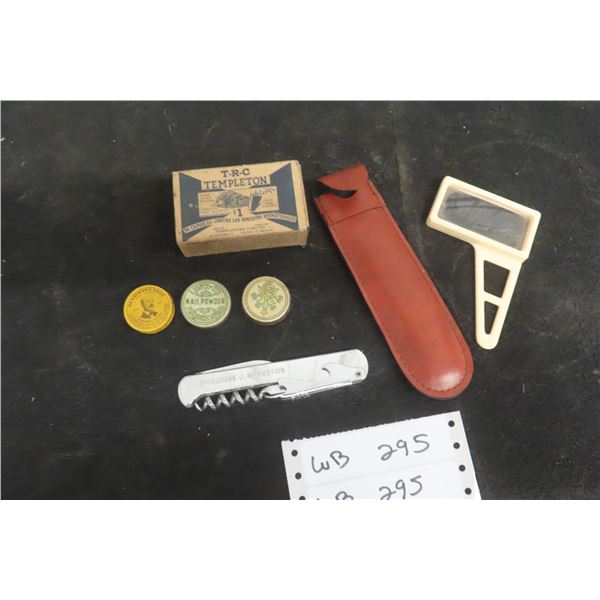Vintage Druggist Pharmacy Lot: Templeton Remedy Capsules Box, Dr Sayman's Salve Tin, 2 Nail Paste