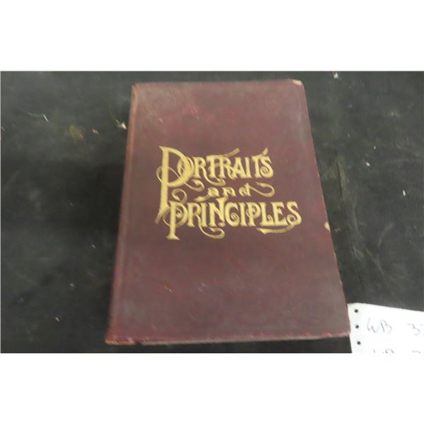 Super Rare 1899 Antique Victorian Book Ornate Embossed Portraits & Principles Great Men & Women