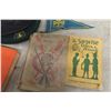 Image 6 : 3 Vintage Boys Scout Books, 2 Canada Scouts Beret Large Hats & World Flag Pennant