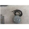 Image 2 : Antique Man Cave Decor Lot: Faraday Bell Ringer, Booker Cast Iron Plate & Metal Double Horn