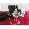Image 1 : Sterling Silver Maltese Cross Pendant & Necklace Set – 30 g Total Weight