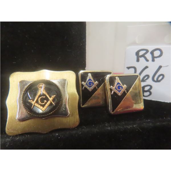 Vintage Masson's Cufflinks & Lapel Pin