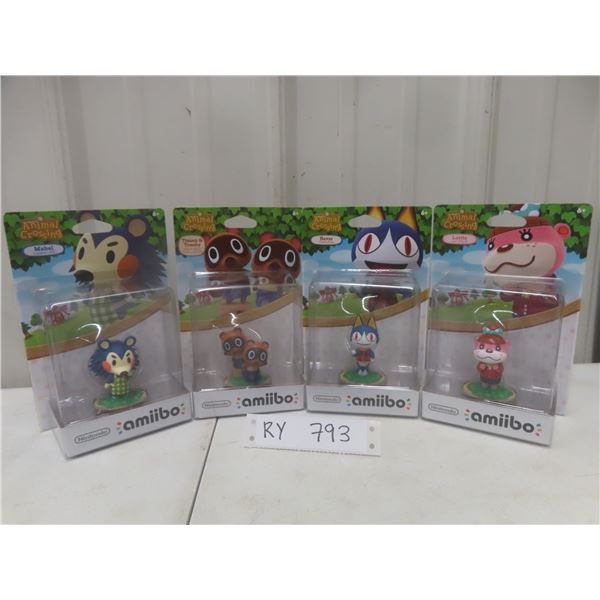 Nintendo Animal Crossing Amiibo Figures: Mabel, Timmy & Tommy, Rover & Lottie – Qty 4
