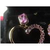 Image 2 : New 18K Gold Plated Emerald Cut Pink Simulated Diamond (CZ) Heart Dangle Earrings, 1.0 ct Each
