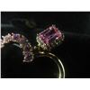 Image 3 : New 18K Gold Plated Emerald Cut Pink Simulated Diamond (CZ) Heart Dangle Earrings, 1.0 ct Each