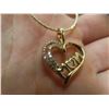 Image 5 : New 18K Gold Plated Simulated Diamond (CZ) "Mom" Heart Necklace, 25.0 mm – 19.5" Long