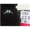 Image 1 : New 925 Ster Silver Princess Cut Natural Swiss Blue Topaz Channel Ring, 1.0 ct – White Gold Overlay