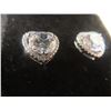 Image 2 : New Heart Halo Earrings with 2.0 ct Each Simulated Diamond (CZ) – 925 Silver, White Gold Overlay