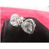 Image 5 : New Heart Halo Earrings with 2.0 ct Each Simulated Diamond (CZ) – 925 Silver, White Gold Overlay