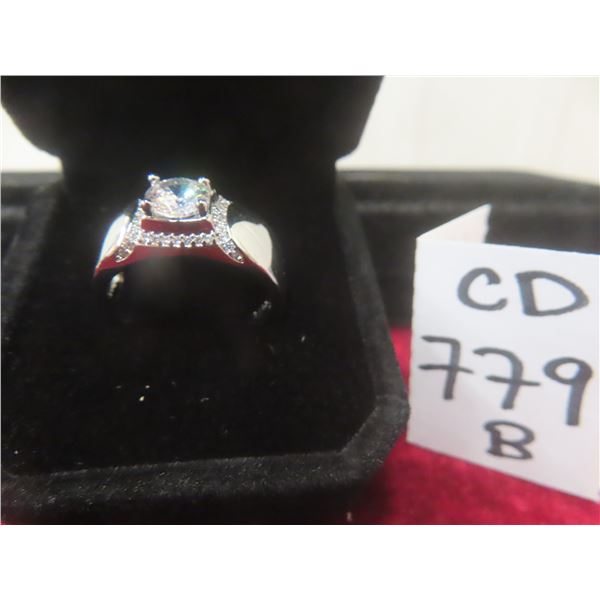 New Platinum Plated 1.0 ct Simulated Diamond (CZ) Men's Ring – Resizable