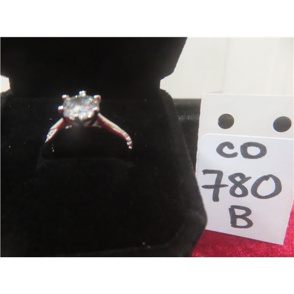 New Platinum Plated 1.0 ct Simulated Diamond (CZ) Channel Ring – Resizable