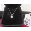 Image 1 : New Heart Prong Necklace, 925 Silver with White Gold Overlay – Adjustable 16"–17", VVS1, with GRA