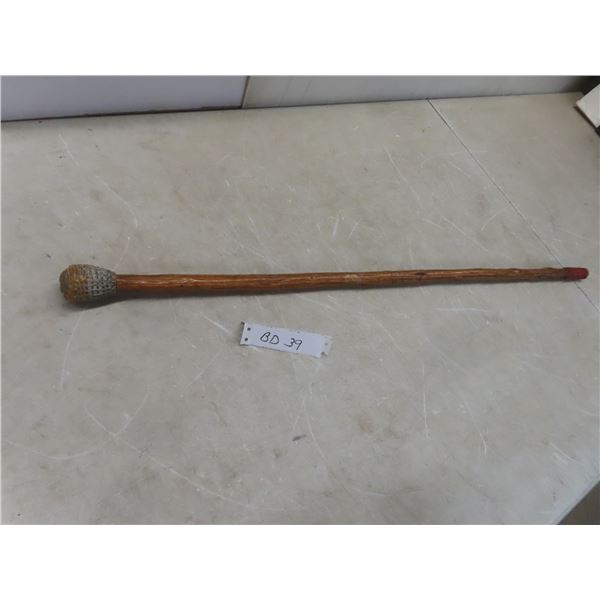Antique Boson's Thread Covered Weighted Persuader Cane - 33" Tall