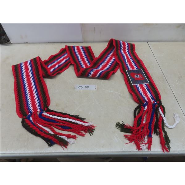 Vintage Metis First Nations Red River Self Government Treaty Sash - Label Pictures Chartrand - Rare