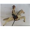 Image 3 : Vintage Hand Painted Folk Art Metal Balancing Toy Cowboy on Horseback Pendulum