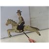 Image 5 : Vintage Hand Painted Folk Art Metal Balancing Toy Cowboy on Horseback Pendulum