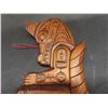 Image 6 : Vintage Hand Carved Cedar First Nations Haida Wall Hanging by Earl Wadhams - 10" Tall - Plus Mirror
