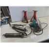 Image 1 : Grease Guns, Makita 7-1/4" Power Circular Saw, 2 Jack Stands - No Pins